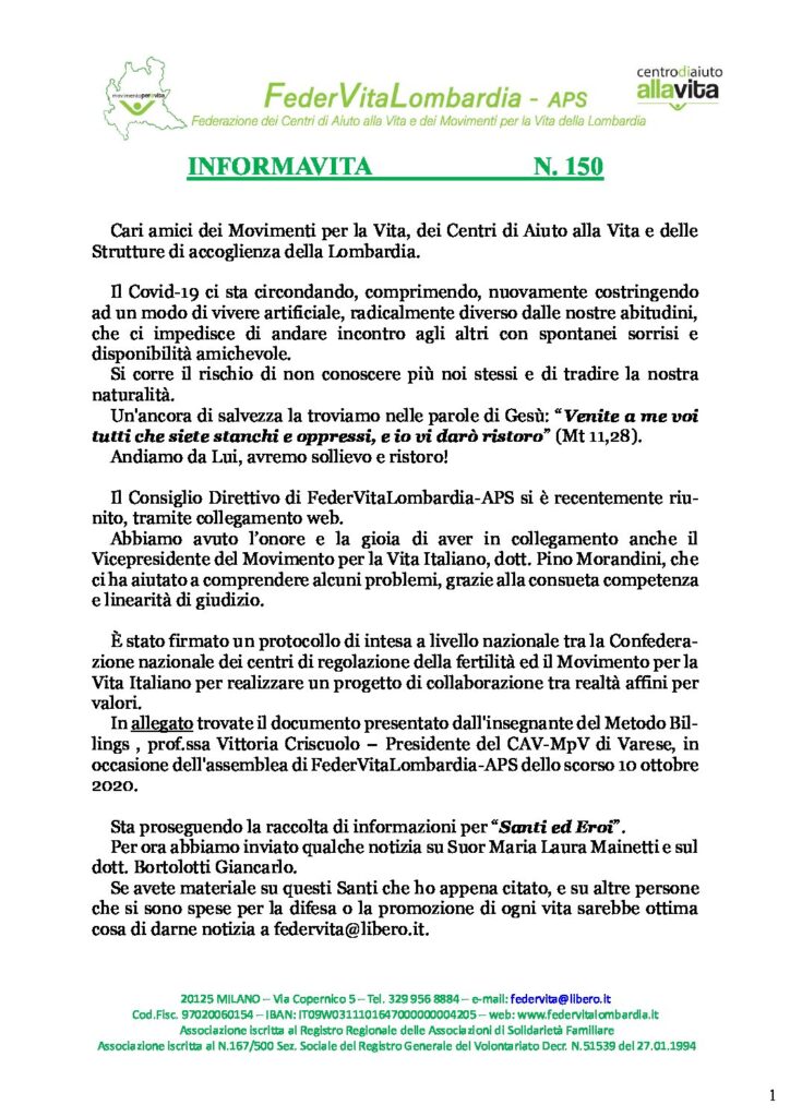 Book Cover: INFORMAVITA N° 150